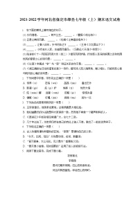 2021-2022学年河北省保定市雄县七年级（上）期末语文试卷(含答案解析)