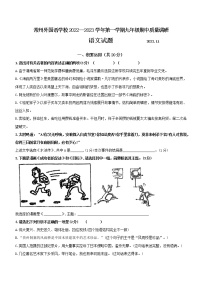 江苏省常州外国语学校2022—2023学年九年级上学期期中考试语文试卷（含答案）
