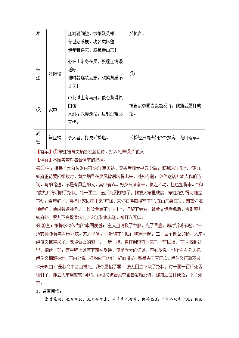 《水浒传》-2023年中考语文名著导读知识一点通+练习+标签作文（教师版）第3页