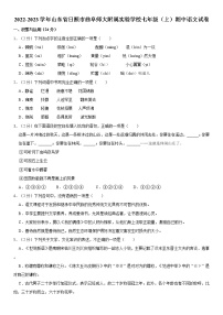 山东省日照市曲阜师范大学附属实验学校2022-2023学年七年级上学期期中语文试卷(含答案)