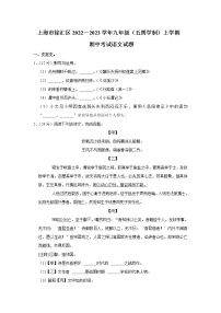 上海市徐汇区2022-2023学年九年级（五四学制）上学期期中考试语文试题(含答案)