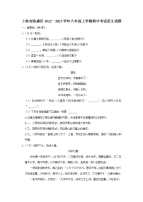 上海市杨浦区2022—2023学年八年级上学期期中考试语文试题(含答案)
