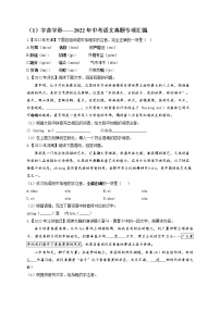 （1）字音字形——2022年中考语文真题专项汇编