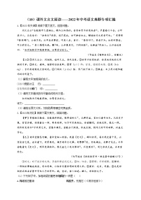 （10）课外文言文阅读——2022年中考语文真题专项汇编