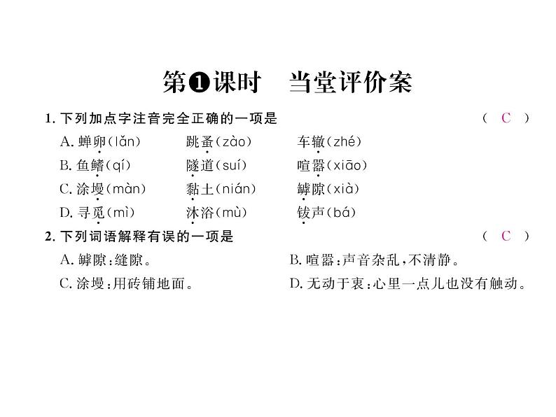 语文8上 19  蝉  练习题试题课件04