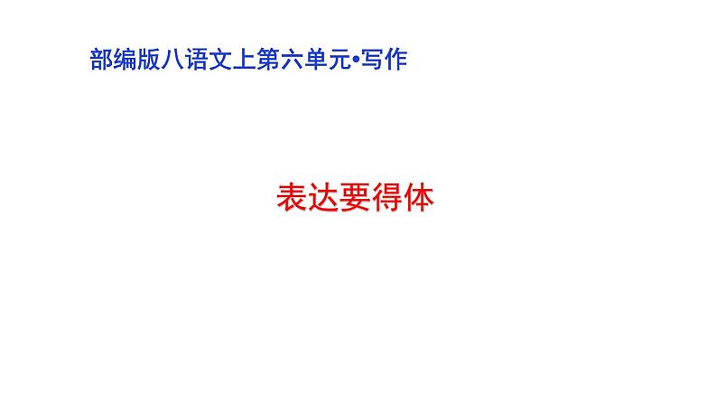 部编版八年级语文上册--《写作•表达要得体》（课件）第1页