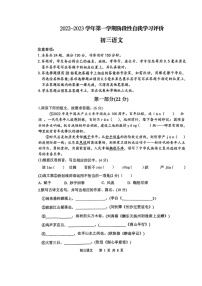 江苏省苏州胥江实验中学2022-2023学年九年级上学期期中自我评价测试语文试题