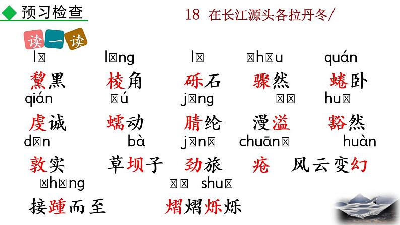 18《在长江源头各拉丹东》教学课件+探究积累课件07