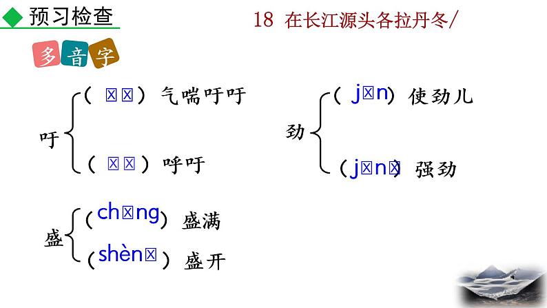 18《在长江源头各拉丹东》教学课件+探究积累课件08