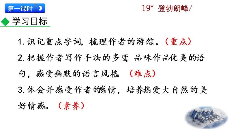 19《登勃朗峰》教学课件第5页
