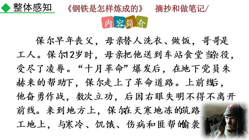 第六单元名著导读 《钢铁是怎样炼成的》  摘抄和做笔记教学课件05