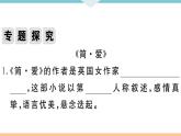 初中语文9下名著导读——《简爱》：外国小说的阅读习题课件