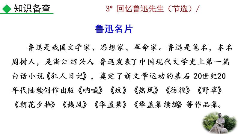 3 《回忆鲁迅先生（节选）》教学课件第7页