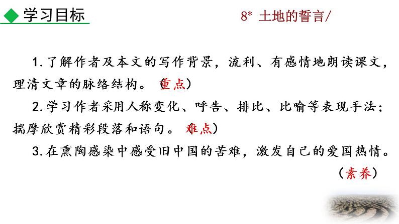 8《土地的誓言》教学课件第3页