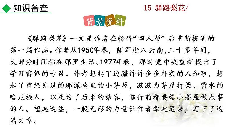 15 《驿路梨花》教学课件第4页
