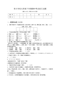 辽宁省盘锦市育才学校2021-2022学年七年级下学期期中考试语文试题（无答案）