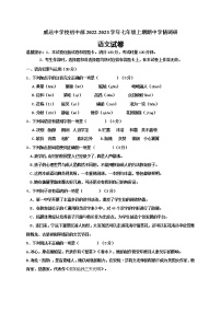 四川省内江市威远中学校2022-2023学年七年级上学期期中学情调研语文试题(含答案)