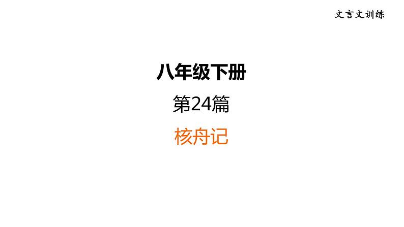 中考语文复习文言文训练24.核舟记课件第1页