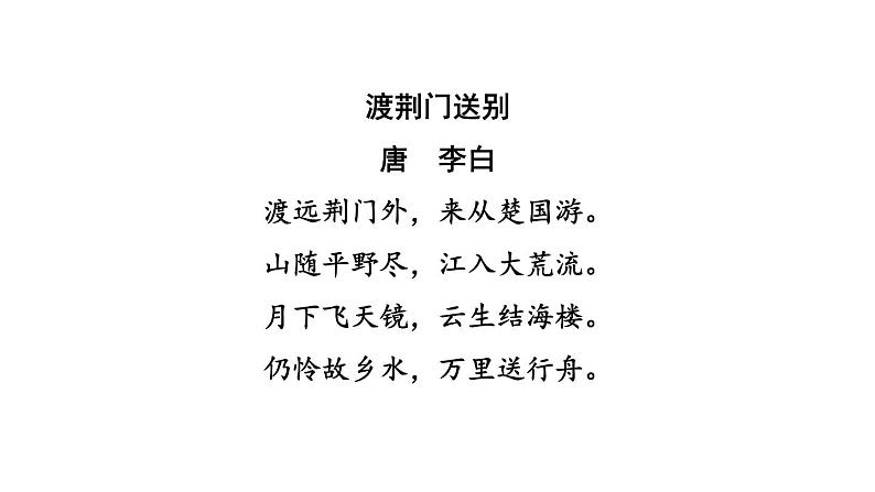 中考语文复习古诗词曲训练第30首渡荆门送别课件第3页