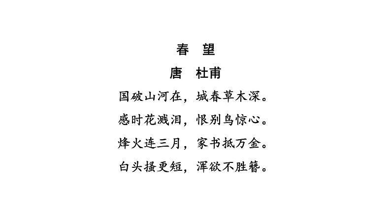中考语文复习古诗词曲训练第37首春望课件03