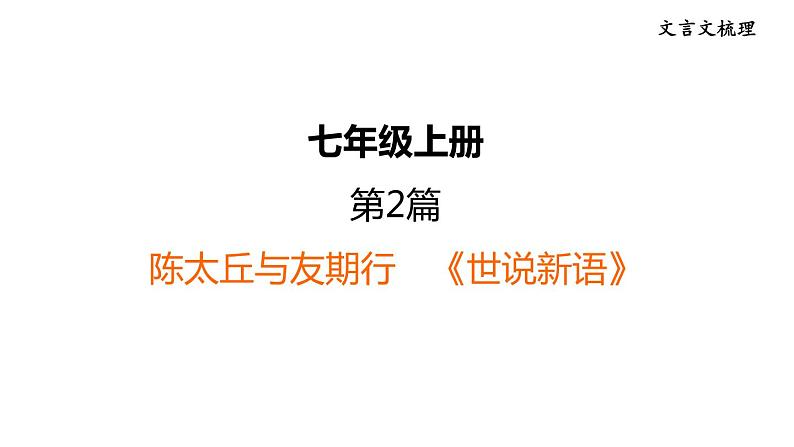 中考语文复习第2篇陈太丘与友期行课时教学课件01