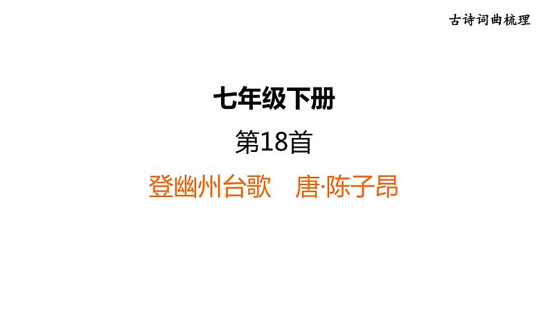 中考语文复习古诗词曲第18首登幽州台歌课时教学课件第1页