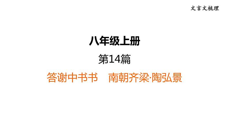 中考语文复习文言文第14篇答谢中书书课时教学课件第1页