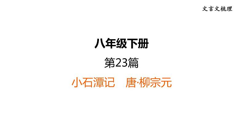 中考语文复习文言文第23篇小石潭记课时教学课件第1页