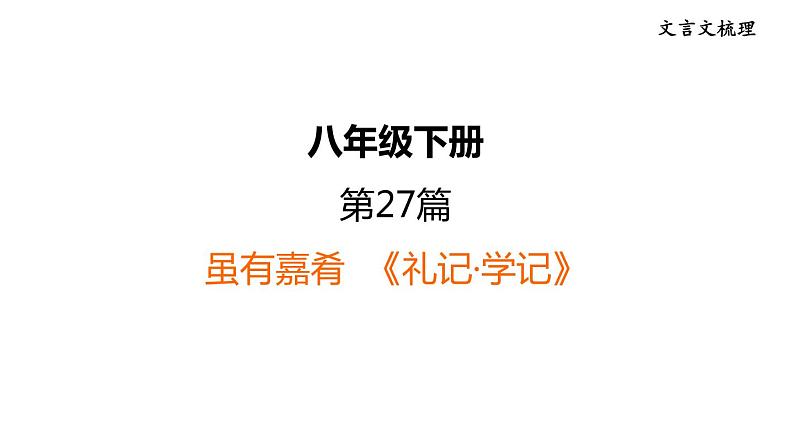 中考语文复习文言文第27篇虽有嘉肴课时教学课件第1页