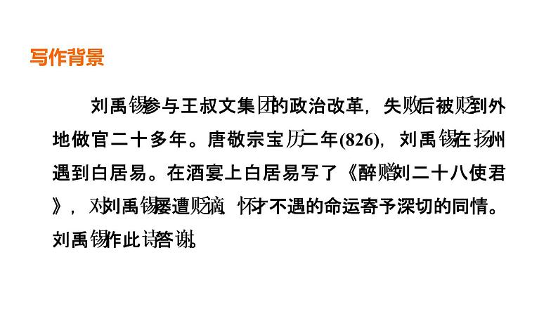 中考语文复习古诗词曲第59首酬乐天扬州初逢席上见赠课时教学课件第3页