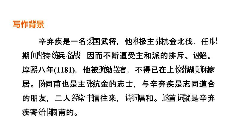 中考语文复习古诗词曲第71首破阵子·为陈同甫赋壮词以寄之课时教学课件03