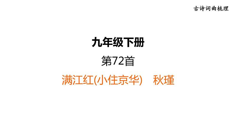 中考语文复习古诗词曲第72首满江红(小住京华)课时教学课件第1页