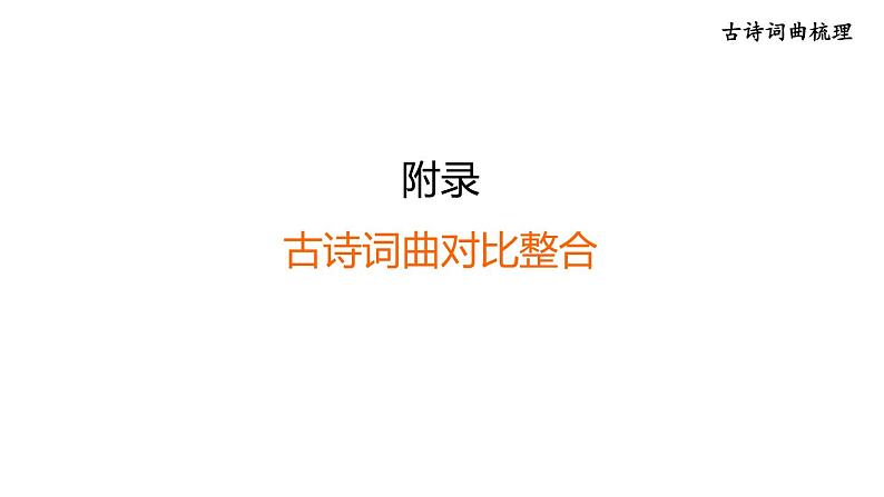 中考语文复习古诗词曲附录古诗词曲对比整合课时教学课件第1页