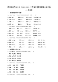 四川省南充市三年（2020-2022）中考语文真题分题型分层汇编-01选择题