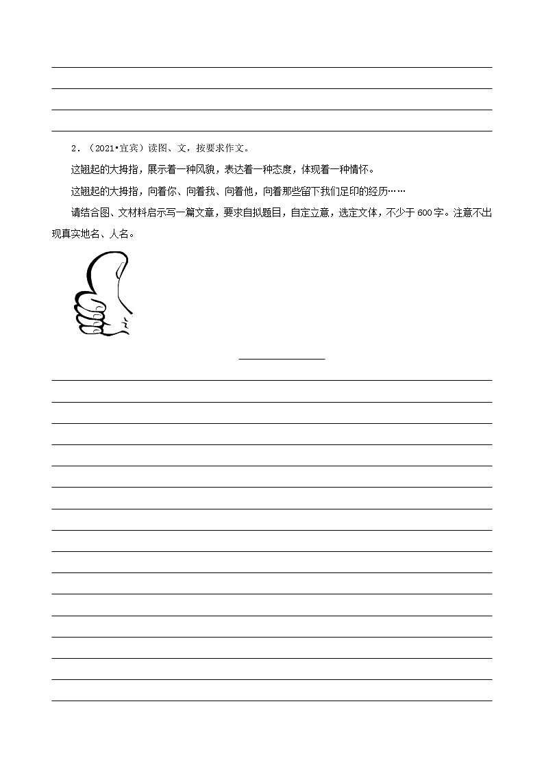 四川省宜宾市三年（2020-2022）中考语文真题分题型分层汇编-05作文第2页