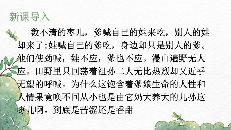 第19课《枣儿》-2022-2023学年九年级语文下册同步精讲课件第4页