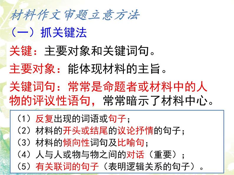第二单元写作《材料作文的审题立意》课件05