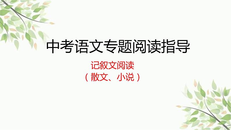记叙文阅读（散文、小说）课件  2023年中考语文二轮复习01