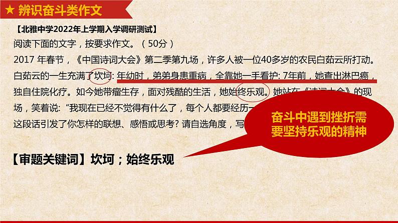 2023年中考语文作文-奋斗类主题写作课件第5页