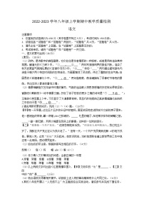 安徽省阜阳市颍泉区2022-2023学年八年级上学期期中考试语文试题(含答案)