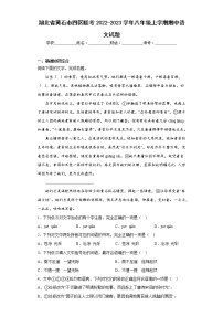湖北省黄石市四区联考2022-2023学年八年级上学期期中语文试题(含答案)