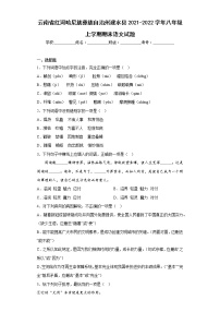 云南省红河哈尼族彝族自治州建水县2021-2022学年八年级上学期期末语文试题(含答案)