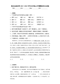 重庆市南岸区2021-2022学年九年级上学期期末语文试题(含答案)