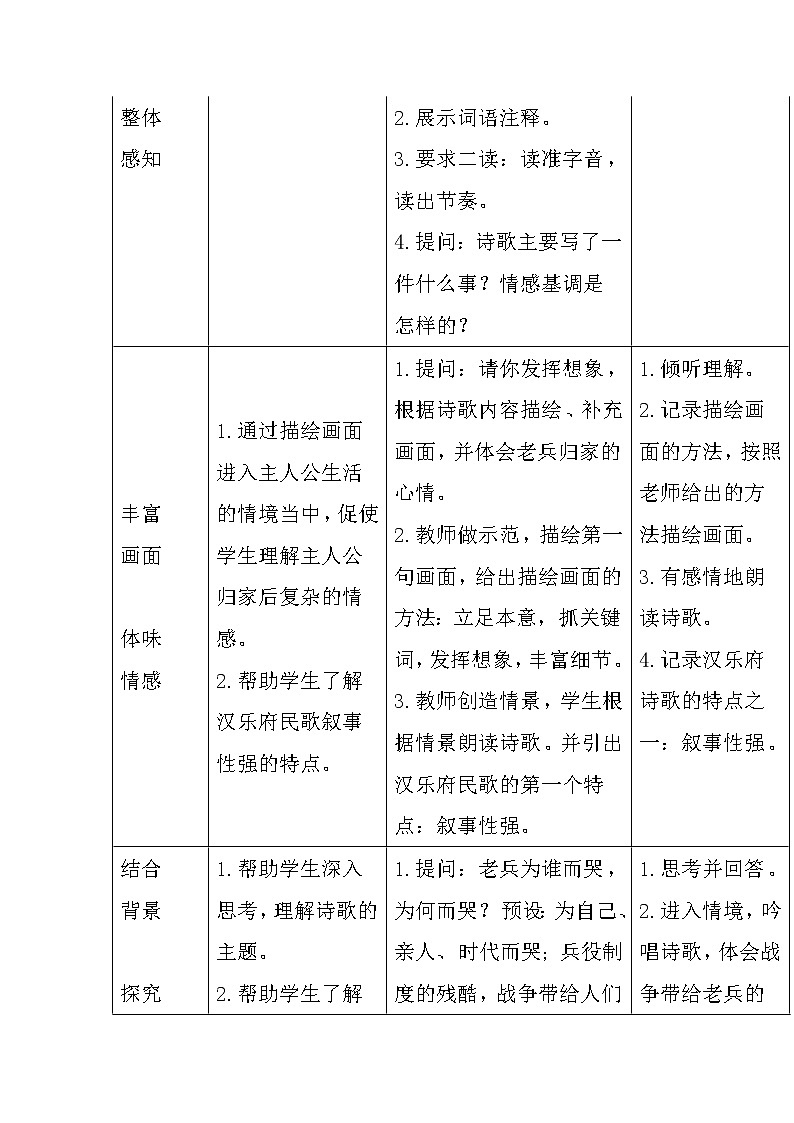 第24课《十五从军征》教学设计 部编版语文九年级下册第3页