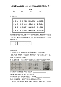 山西省晋城市阳城县2021-2022学年八年级上学期期末语文试题(含答案)