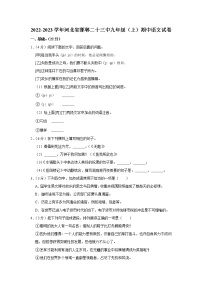 河北省邯郸市第二十三中学2022-2023学年九年级上学期期中语文试卷(含答案)