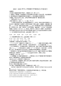 河南省平顶山市郏县2022-2023学年九年级上学期期中考试语文试题(含答案)