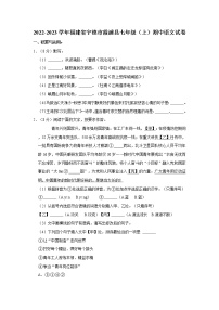 福建省宁德市霞浦县2022-2023学年七年级上学期期中考试语文试题(含答案)