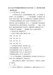 湖南省常德市安乡县2022-2023学年七年级上学期期中质量监测语文试题(含答案)