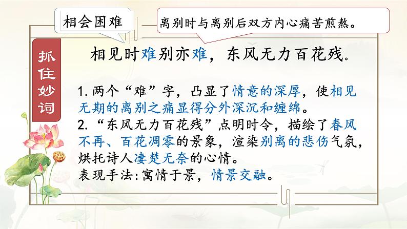 第六单元课外古诗词诵读《无题》课件部编版语文九年级上册07